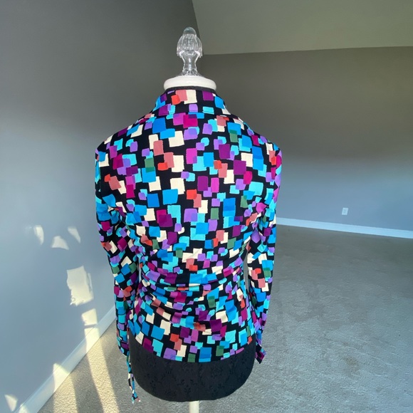 John Roberts Retro Multi Colored Blouse. - Picture 4 of 5